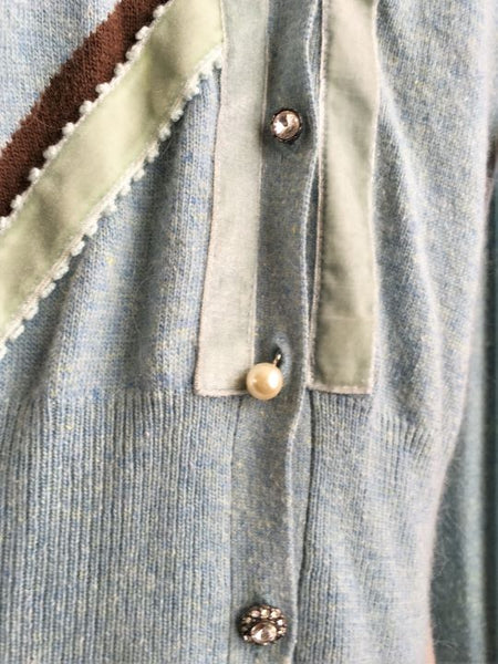HWR Anthropologie MEDIUM Aqua Blue Cardigan - CLEARANCE