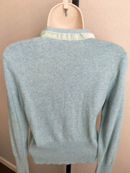 HWR Anthropologie MEDIUM Aqua Blue Cardigan - CLEARANCE