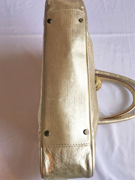 Helen Welsh Gold Leather Shoulder Bag - CLEARANCE