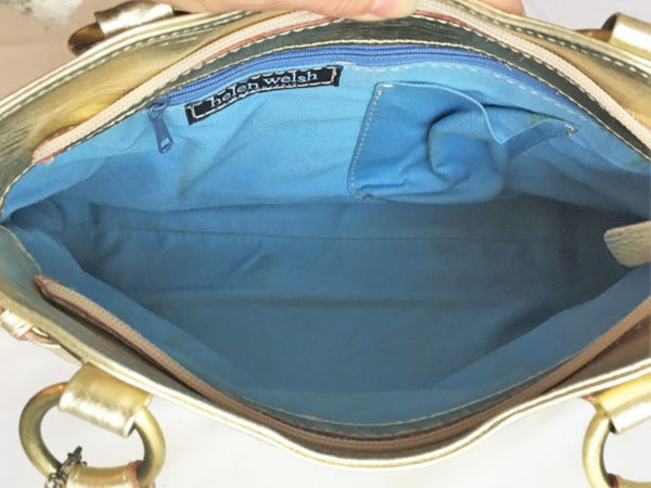 Helen Welsh Gold Leather Shoulder Bag - CLEARANCE