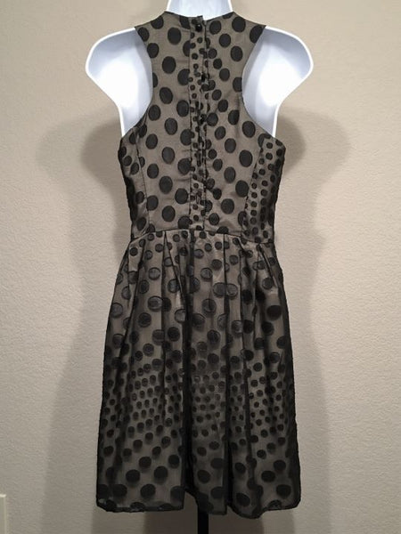 Hunter Dixon Anthropologie Size 6 Black Polka Dot Dress - CLEARANCE