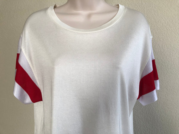 Rag & Bone SMALL Penny White Tee Red Stripe