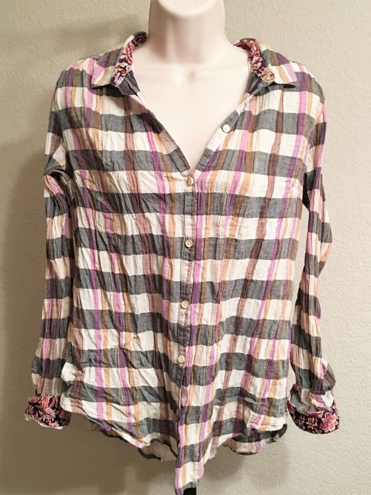 Isabella Sinclair Anthropologie Medium Plaid Top