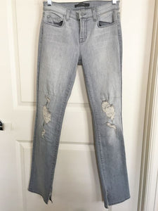 J Brand Size 2 Gray Skinny Rail Distressed Jeans - CLEARANCE