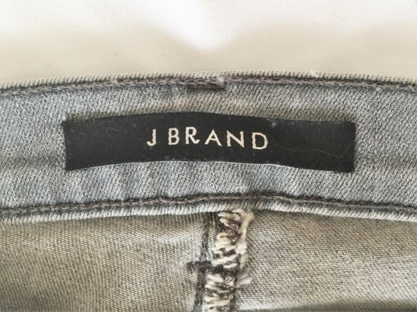 J Brand Size 2 Sweet Gray Mid Rise Rail Distressed Jeans