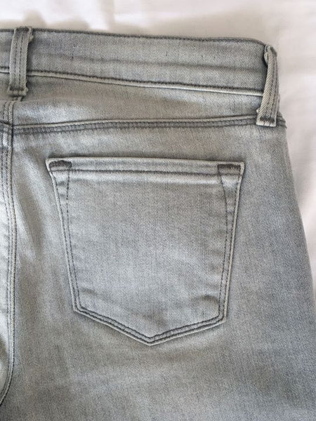 J Brand Size 2 Sweet Gray Mid Rise Rail Distressed Jeans