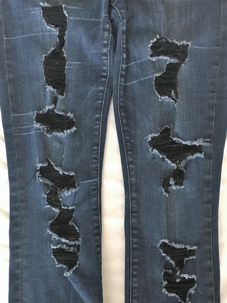 Joe's Size 6 Ellery Mid Rise Distressed Skinny Jeans