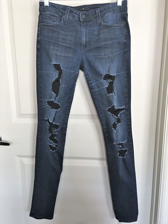 Joe's Size 6 Ellery Mid Rise Distressed Skinny Jeans