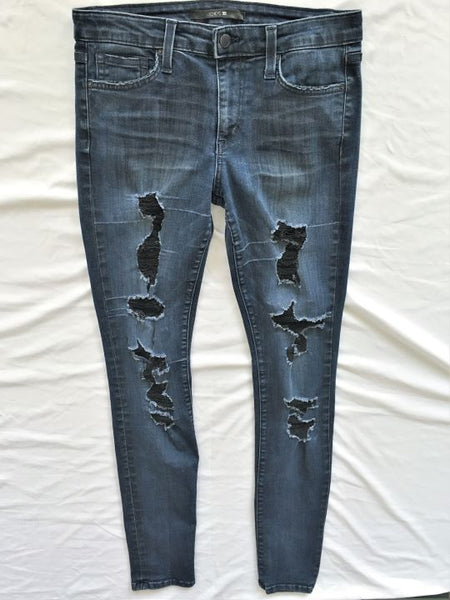 Joe's Size 6 Ellery Mid Rise Distressed Skinny Jeans