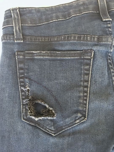 Joe's Size 6 Ellery Mid Rise Distressed Skinny Jeans
