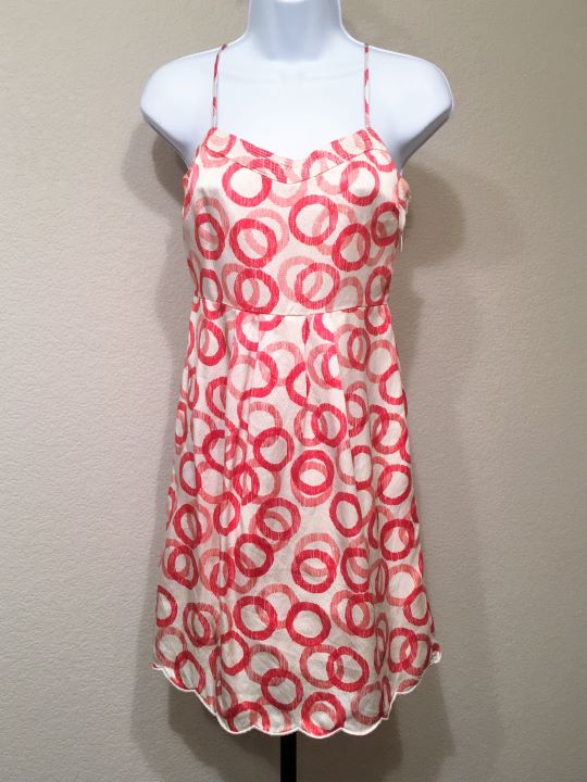 Juicy Couture Size 2 Cream and Red Silk Sundress - CLEARANCE