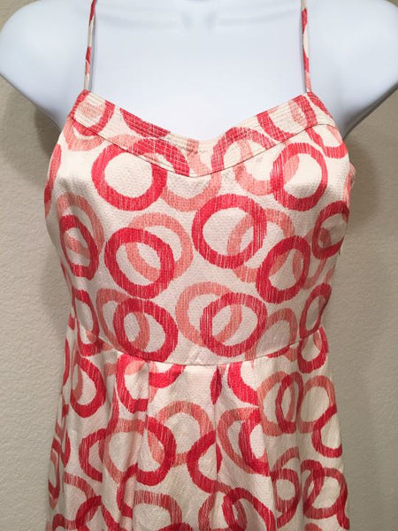 Juicy Couture Size 2 Cream and Red Silk Sundress - CLEARANCE