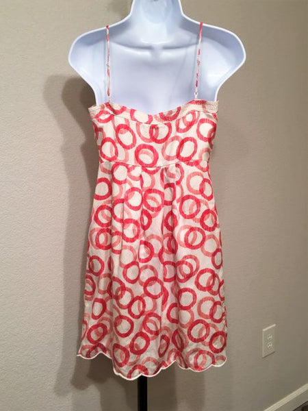 Juicy Couture Size 2 Cream and Red Silk Sundress