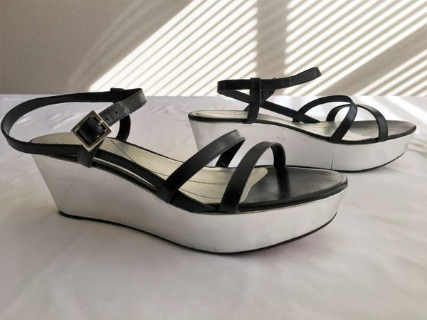 Kate Spade Size 8 Silver Wedge Heel Sandals