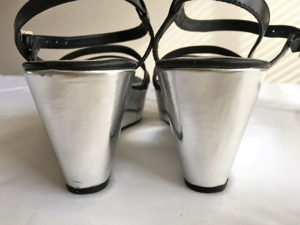 Kate Spade Size 8 Silver Wedge Heel Sandals