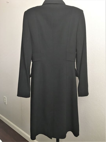 Magaschoni Size 4 Long Black Wool Coat