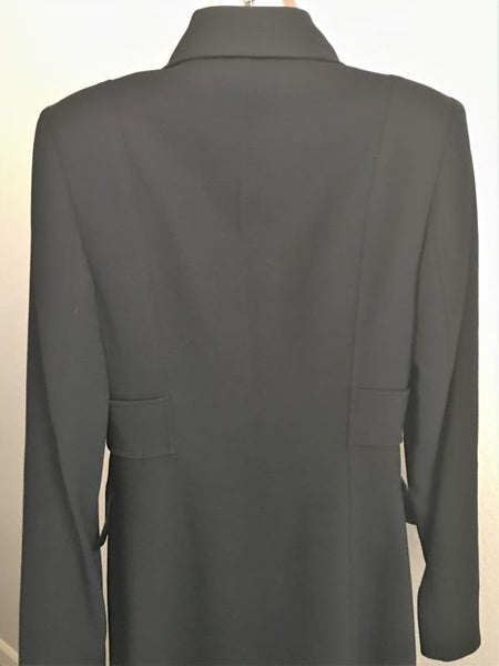 Magaschoni Size 4 Long Black Wool Coat