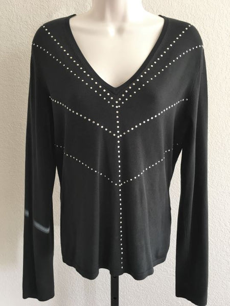 MAG Magaschoni MEDIUM Black Studded Top - CLEARANCE