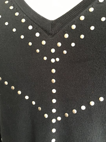 MAG Magaschoni MEDIUM Black Studded Top - CLEARANCE