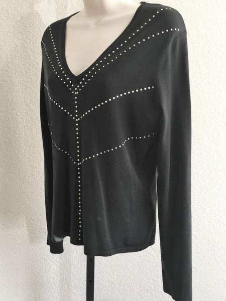 MAG Magaschoni MEDIUM Black Studded Top - CLEARANCE