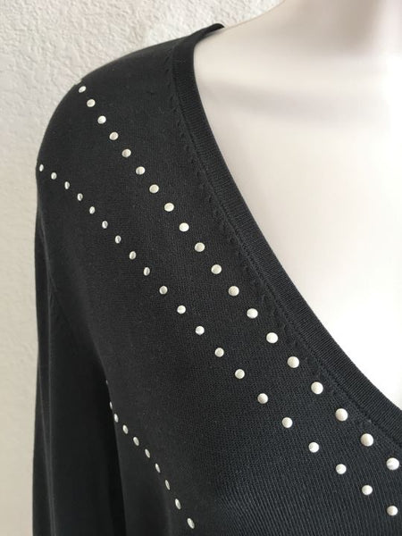 MAG Magaschoni MEDIUM Black Studded Top - CLEARANCE