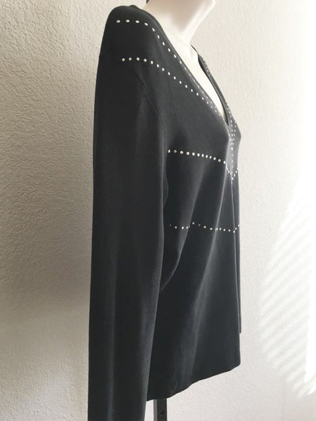 MAG Magaschoni MEDIUM Black Studded Top - CLEARANCE