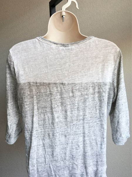 Maison Scotch SMALL Two-Tone Gray and White Tee