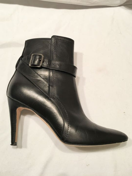 Manolo Blahnik Size 6.5 Black Leather Ankle Boots - $1,100 RETAIL