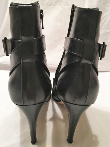 Manolo Blahnik Size 6.5 Black Leather Ankle Boots - RETAILED AT $1,100