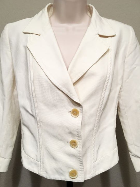 MaxMara Medium Vintage Cropped Ivory Blazer