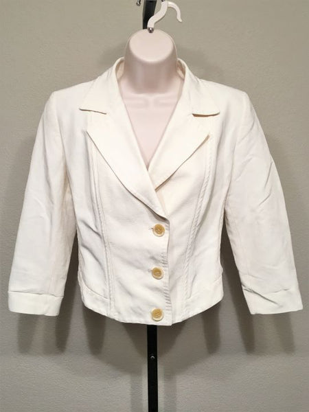 MaxMara Medium Vintage Cropped Ivory Blazer