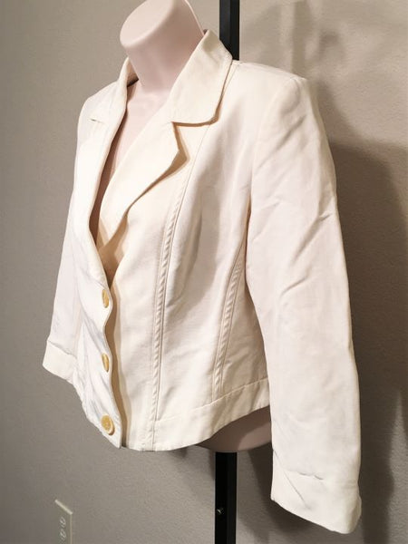 MaxMara Medium Vintage Cropped Ivory Blazer