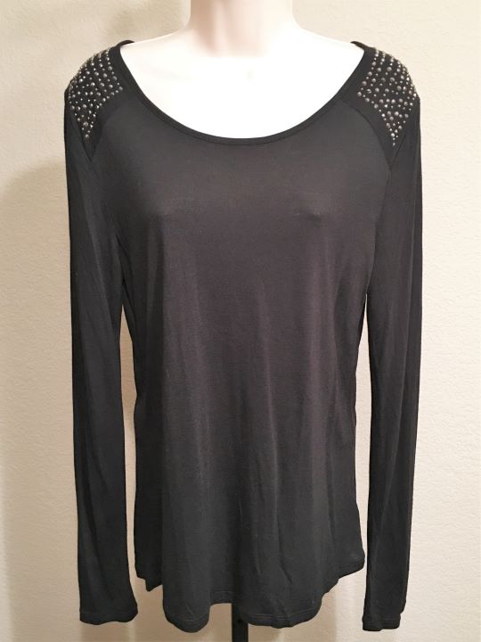 Michael Kors MEDIUM Black Top Rhinestone Shoulders