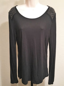 Michael Kors MEDIUM Black Top Rhinestone Shoulders