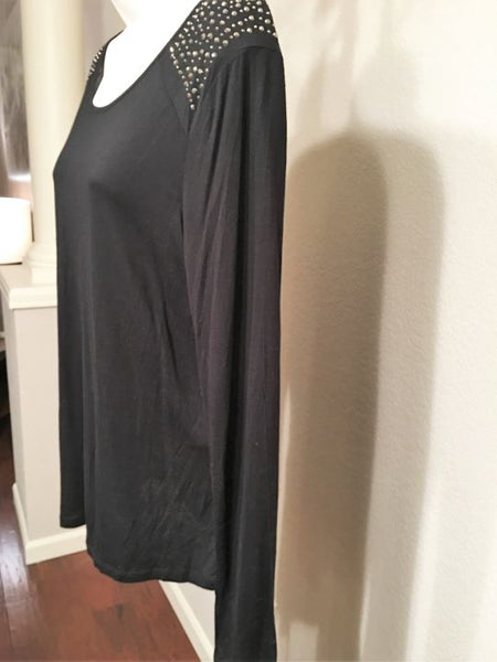 Michael Kors MEDIUM Black Top Rhinestone Shoulders