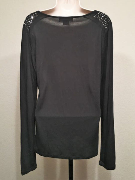 Michael Kors MEDIUM Black Top Rhinestone Shoulders