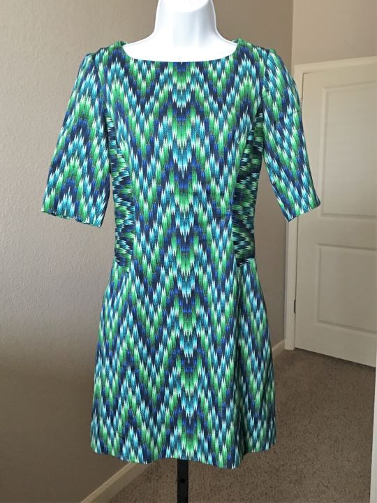 Milly Size 2 Blue and Green Pattern Dress