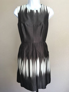 Milly Size 4 Dark Gray Dress with White Ombre Stripes