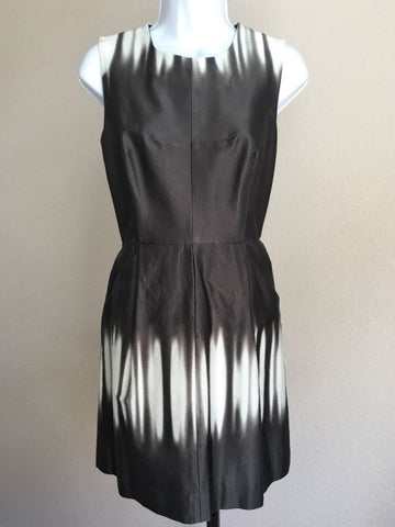 Milly Size 4 Dark Gray Dress with White Ombre Stripes