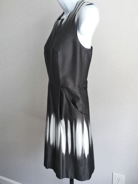 Milly Size 4 Dark Gray Dress with White Ombre Stripes