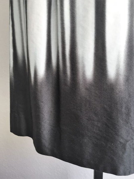 Milly Size 4 Dark Gray Dress with White Ombre Stripes