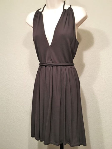 Milly Size XS Petite Brown Fit and Flare Dress