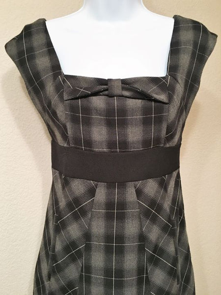 Moulinette Soeurs Anthropologie Size 2 Gray Plaid Dress