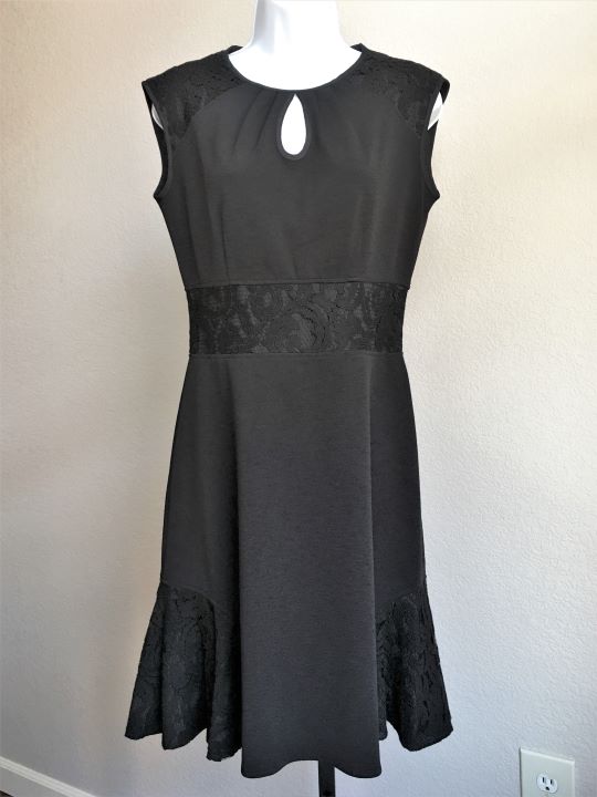 Nanette Lepore Size 4 Black Lace Trim Dress - CLEARANCE