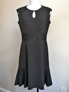 Nanette Lepore Size 4 Black Lace Trim Dress