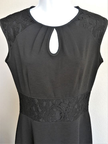Nanette Lepore Size 4 Black Lace Trim Dress - CLEARANCE