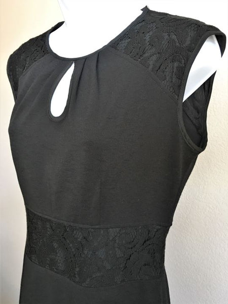 Nanette Lepore Size 4 Black Lace Trim Dress