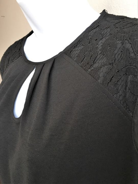 Nanette Lepore Size 4 Black Lace Trim Dress - CLEARANCE