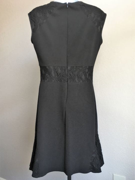 Nanette Lepore Size 4 Black Lace Trim Dress