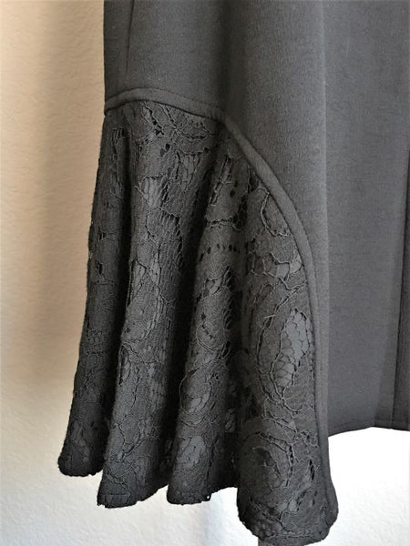 Nanette Lepore Size 4 Black Lace Trim Dress